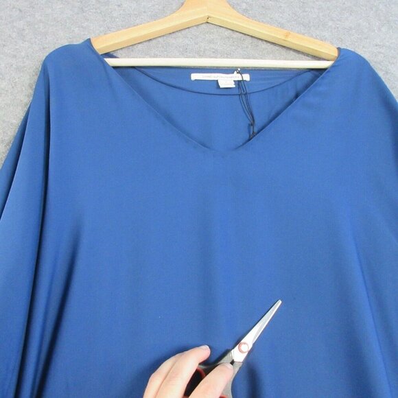 Diane Von Furstenberg Front Tie Overlapping Silk Mini Dress Ruched 8 Blue 278 - Picture 9 of 14